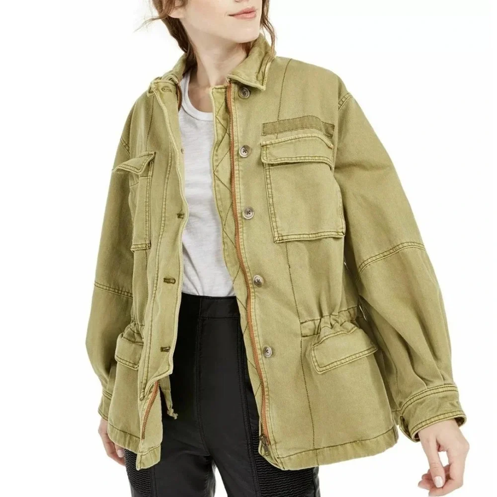 Free People Seize The Day Military Oversized Jacket Size XS